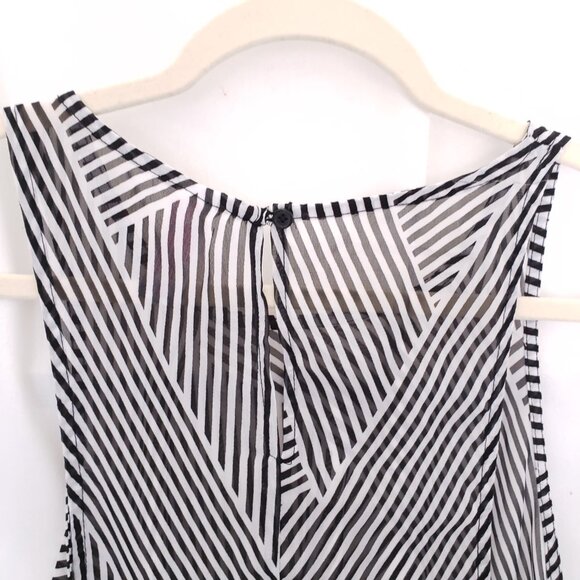 No Boundaries Black White Stripe Adjustable Sheer Beach Cover Dress Size 2X - Picture 11 of 12
